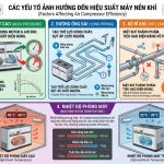 Những yếu tố ảnh hưởng đến công suất máy nén khí