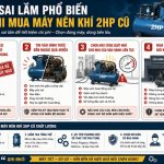 Sai lầm mua máy nén khí 2HP cũ chọn giá rẻ, không test máy và mua nơi kém uy tín