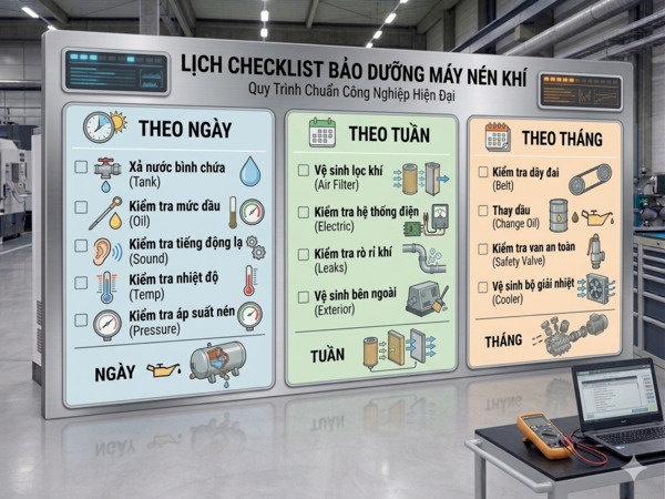 Lịch bảo dưỡng máy nén khí theo định kỳ
