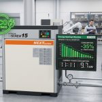 Máy nén khí trục vít Hitachi 15kW biến tần tiết kiệm điện cho nhà máy sản xuất