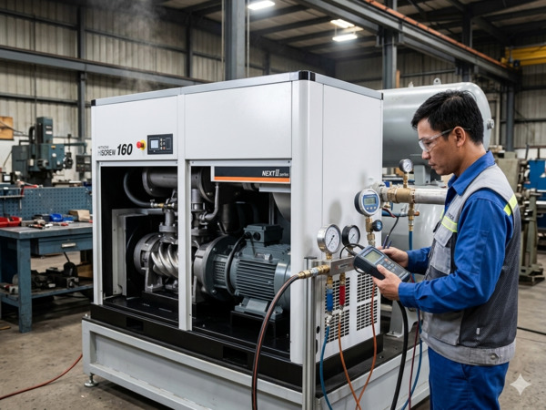 Kiểm tra công suất và lưu lượng khí thực tế của máy nén khí cũ
