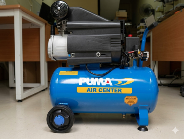 Máy nén khí Puma 2HP cũ dùng trong tiệm rửa xe nhỏ