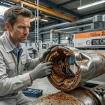 Đường ống khí nén bị tắc nghẽn khiến lưu lượng khí đầu ra suy giảm