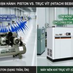 So sánh độ ồn máy nén khí trục vít và piston