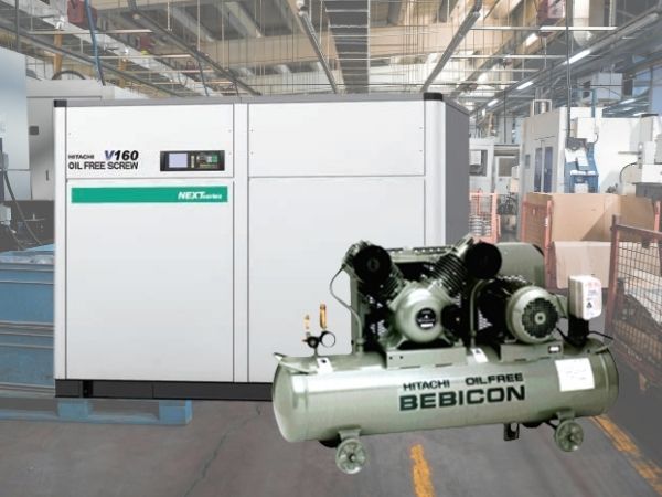 Máy nén khí không dầu Hitachi