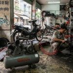 Máy nén khí Hitachi với độ bền cao phù hợp cho tiệm sửa xe