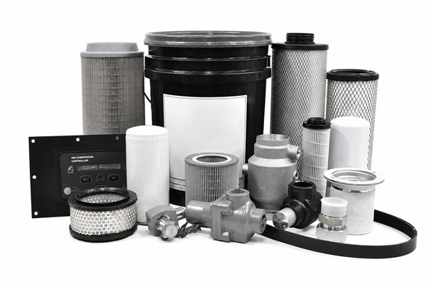 Linh kiện mới như lõi lọc dầu và các chi tiết khác của máy nén khí