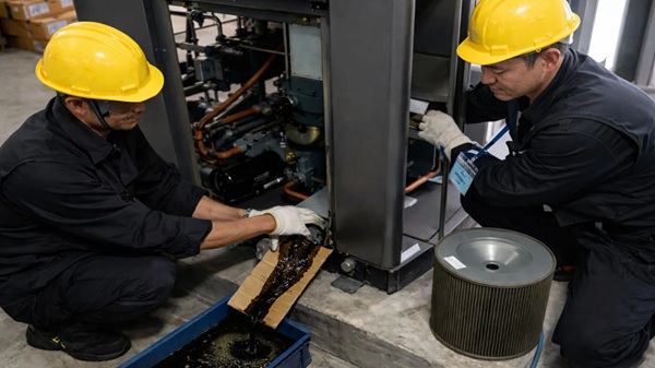 Đặt khay hứng khi xả toàn bộ lượng dầu cũ