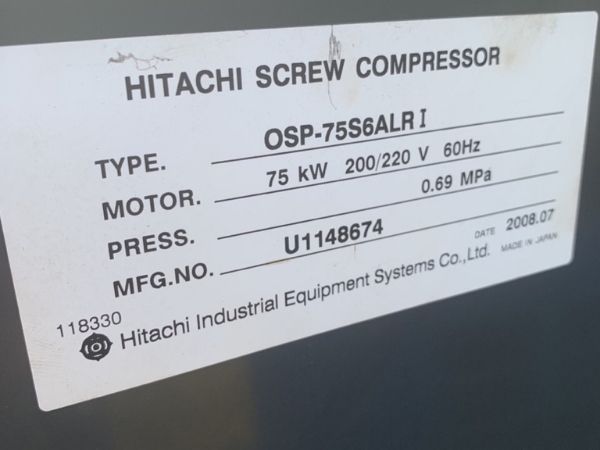 Đọc nameplate thông số kỹ thuật của máy nén khí Hitachi